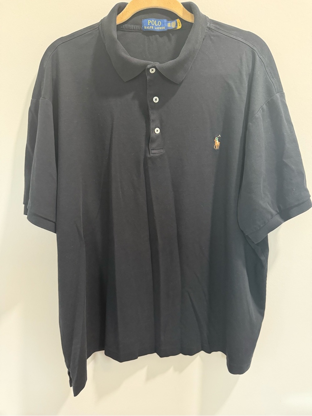 Ralph Lauren Black Polo Shirt with Embroidered Pony